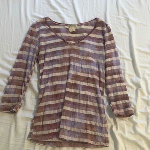 striped quarter sleeve